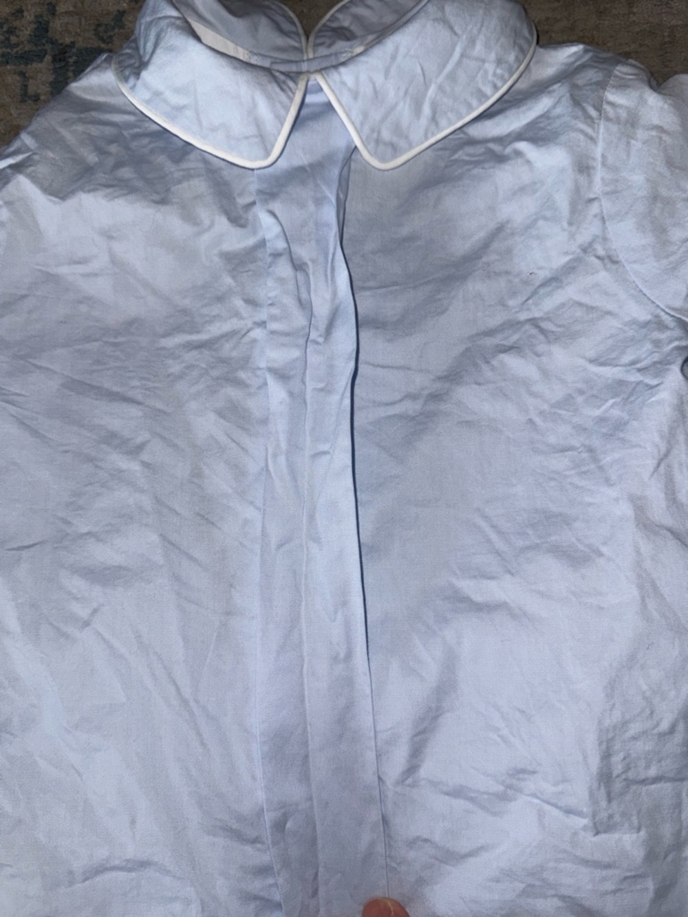 Kids Light Blue Matching Set Top with White Piping